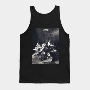 Black and white photography of decorative flower arrangement Tank Top